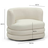Astor Performance Faux Mohair Swivel Hotel Lounge Chair - Cream