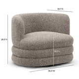 Astor Heavy Performance Boucle Swivel Hotel Lounge Chair - Heathered Grey