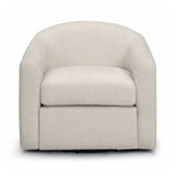 Thao Contract-Grade Basketweave Fabric Swivel Accent Chair - Cream