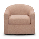 Thao Contract-Grade Basketweave Fabric Swivel Accent Chair - Blush