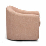 Thao Contract-Grade Basketweave Fabric Swivel Accent Chair - Blush