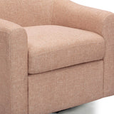 Thao Contract-Grade Basketweave Fabric Swivel Accent Chair - Blush