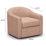 Thao Contract-Grade Basketweave Fabric Swivel Accent Chair - Blush