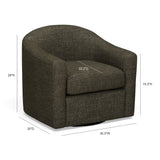 Thao Contract-Grade Basketweave Fabric Swivel Accent Chair - Green