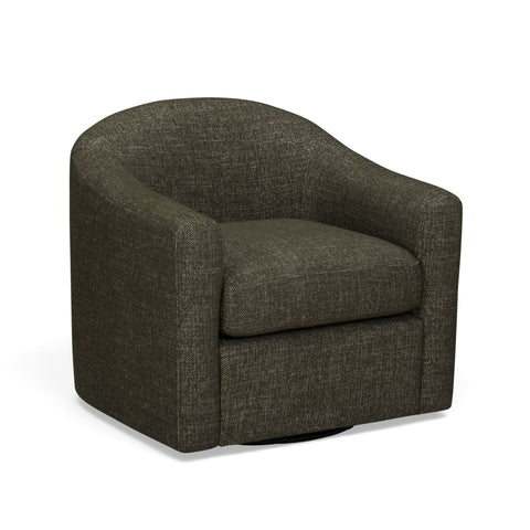 Thao Contract-Grade Basketweave Fabric Swivel Accent Chair - Green
