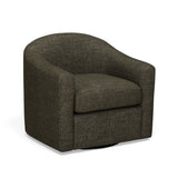 Thao Contract-Grade Basketweave Fabric Swivel Accent Chair - Green