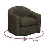 Thao Contract-Grade Basketweave Fabric Swivel Accent Chair - Green