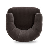 Jasmine Upcycled Contract-Grade Basketweave Fabric Swivel Accent Chair - Storm Grey