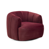Jasmine Performance Velvet Swivel Accent Chair - Berry Red