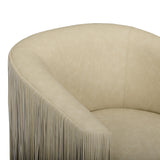 Shag Me Performance Vegan Leather Swivel Accent Chair - Tan