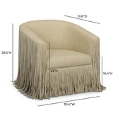 Shag Me Performance Vegan Leather Swivel Accent Chair - Tan