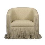 Shag Me Performance Vegan Leather Swivel Accent Chair - Tan
