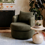 Silvi Performance Boucle Swivel Accent Chair - Kale Green