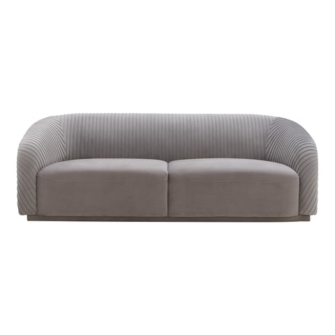 Yara 90.6" Pleated Performance Velvet Sofa by Inspire Me! Home Decor - Grey