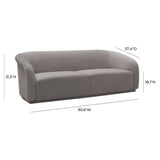 Yara 90.6" Pleated Performance Velvet Sofa by Inspire Me! Home Decor - Grey