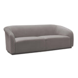 Yara 90.6" Pleated Performance Velvet Sofa by Inspire Me! Home Decor - Grey