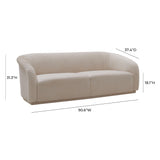 Yara 90.6" Pleated Performance Velvet Sofa by Inspire Me! Home Decor - Beige