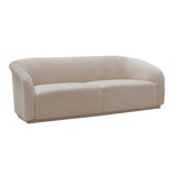 Yara 90.6" Pleated Performance Velvet Sofa by Inspire Me! Home Decor - Beige