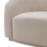 Yara 90.6" Pleated Performance Velvet Sofa by Inspire Me! Home Decor - Beige