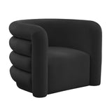 Curves Performance Velvet Lounge Chair - Black