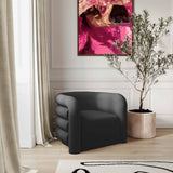 Curves Performance Velvet Lounge Chair - Black