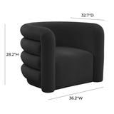Curves Performance Velvet Lounge Chair - Black