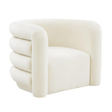 Curves Performance Velvet Lounge Chair - Cream