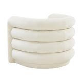 Curves Performance Velvet Lounge Chair - Cream