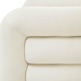 Curves Performance Velvet Lounge Chair - Cream