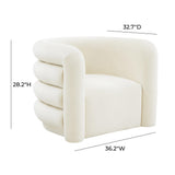 Curves Performance Velvet Lounge Chair - Cream