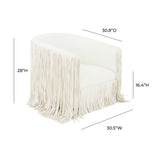 Shag Me Performance Vegan Leather Swivel Accent Chair - Ivory