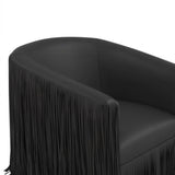 Shag Me Performance Vegan Leather Swivel Accent Chair - Black