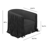 Shag Me Performance Vegan Leather Swivel Accent Chair - Black