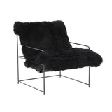 Kimi Genuine Sheepskin Accent Chair - Black