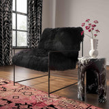 Kimi Genuine Sheepskin Accent Chair - Black