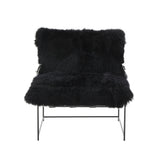 Kimi Genuine Sheepskin Accent Chair - Black