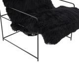 Kimi Genuine Sheepskin Accent Chair - Black
