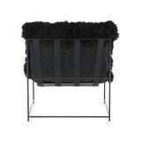Kimi Genuine Sheepskin Accent Chair - Black