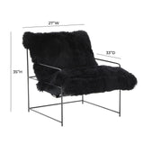 Kimi Genuine Sheepskin Accent Chair - Black