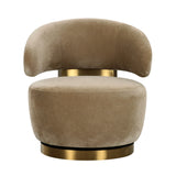 Austin Upcycled Contract-Grade Fabric Swivel Accent Chair - Oat