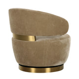 Austin Upcycled Contract-Grade Fabric Swivel Accent Chair - Oat