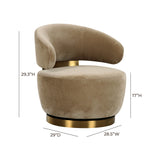 Austin Upcycled Contract-Grade Fabric Swivel Accent Chair - Oat