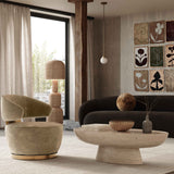 Austin Upcycled Contract-Grade Fabric Swivel Accent Chair - Oat