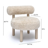 Carmel Contract-Grade Vegan Shearling Accent Chair - Natural