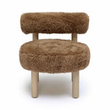 Carmel Contract-Grade Vegan Shearling Accent Chair - Taupe