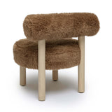 Carmel Contract-Grade Vegan Shearling Accent Chair - Taupe