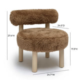 Carmel Contract-Grade Vegan Shearling Accent Chair - Taupe