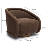 Rory Performance Boucle Swivel Accent Chair - Chocolate Brown