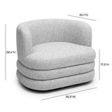 Astor Heavy Performance Boucle Swivel Hotel Lounge Chair - Light Grey