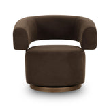 River Chocolate Brown Performance Velvet Swivel Accent Chair